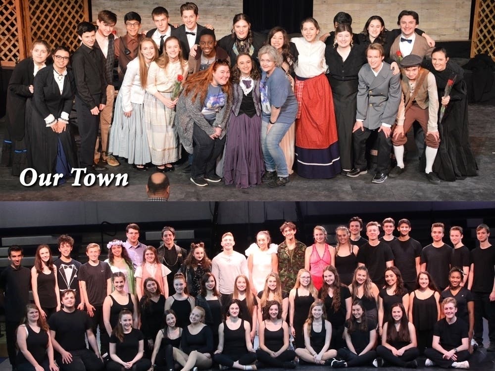 Cast of "Our Town" (top) and "Pippin" (bottom), Immaculate High School Productions