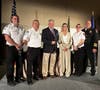 LT-RT: EMS Administrator Giasullo; Supervisor Yurksaitis; CORP President Fitzmaurice; Region 1 EMS Secretary Goodman; Supervisor Smith; Director Loiz