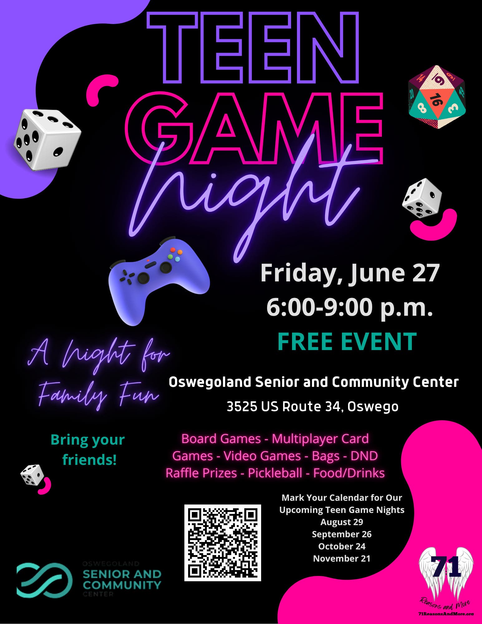 Free Game Night for Teens
