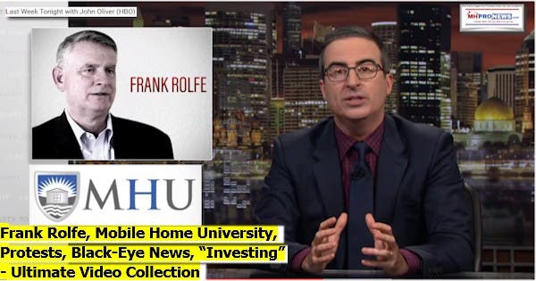 Frank Rolfe, Mobile home University Logo, Last Week Tonight with John Oliver. 