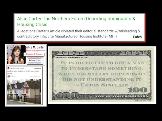 Image credits: Alice M. Carter, The Northern Forum, and MoneyQuote. Text and collage credits: MHProNews' L. A. "Tony" Kovach for the Patch. 