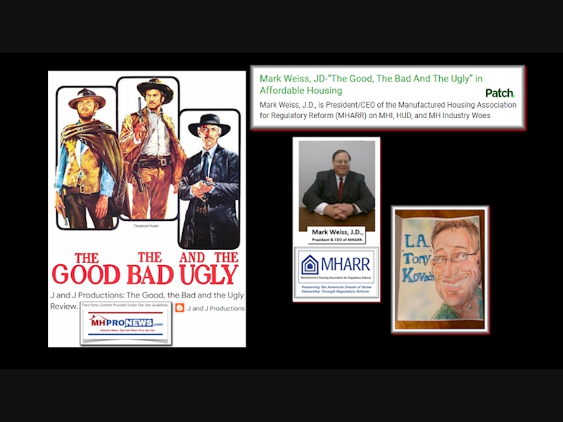 Base image credit on left: classic Clint Eastwood Movie Poster: The Good, The Bad, and the Ugly. Text and collage credits to this writer for MHProNews and this Patch.