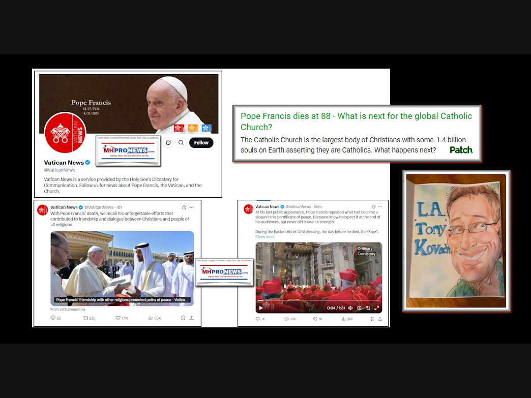 Base image credits X.com and the Vatican. Text and collage credits are to this writer for MHProNews and this Patch.