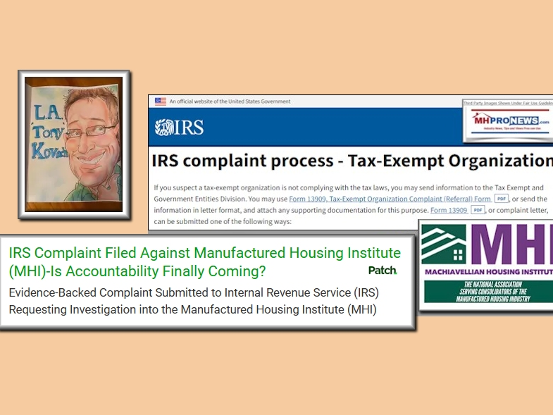 Base image credit at top right and on right are to IRS and MHProNews. Text and collage credits are to this writer for MHProNews and this Patch. 
