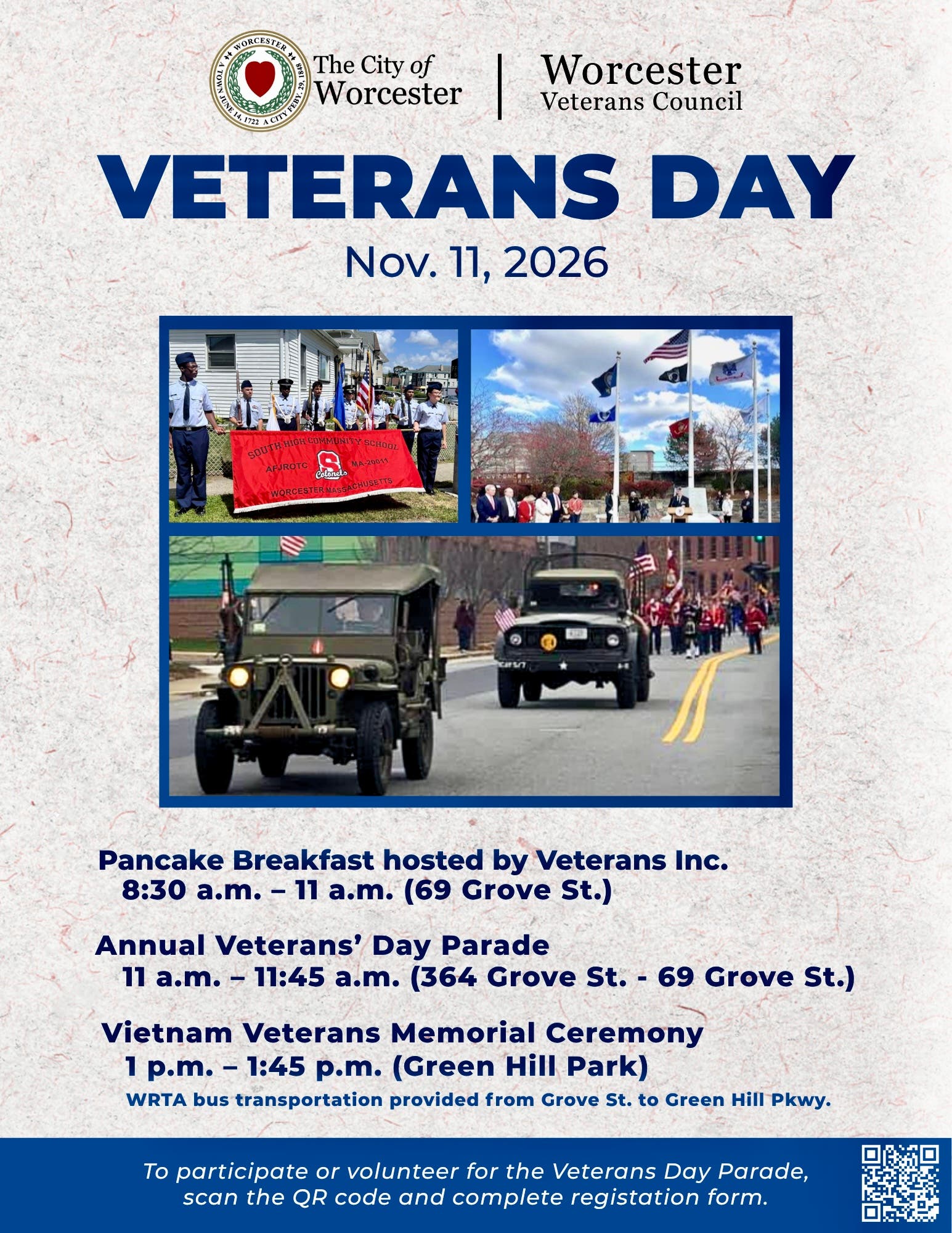 City of Worcester’s 73rd Annual Veterans Day Parade