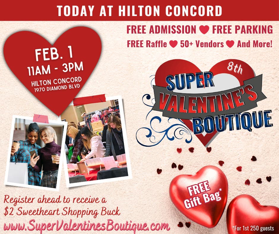 Super Valentine's Boutique FREE in Concord TODAY