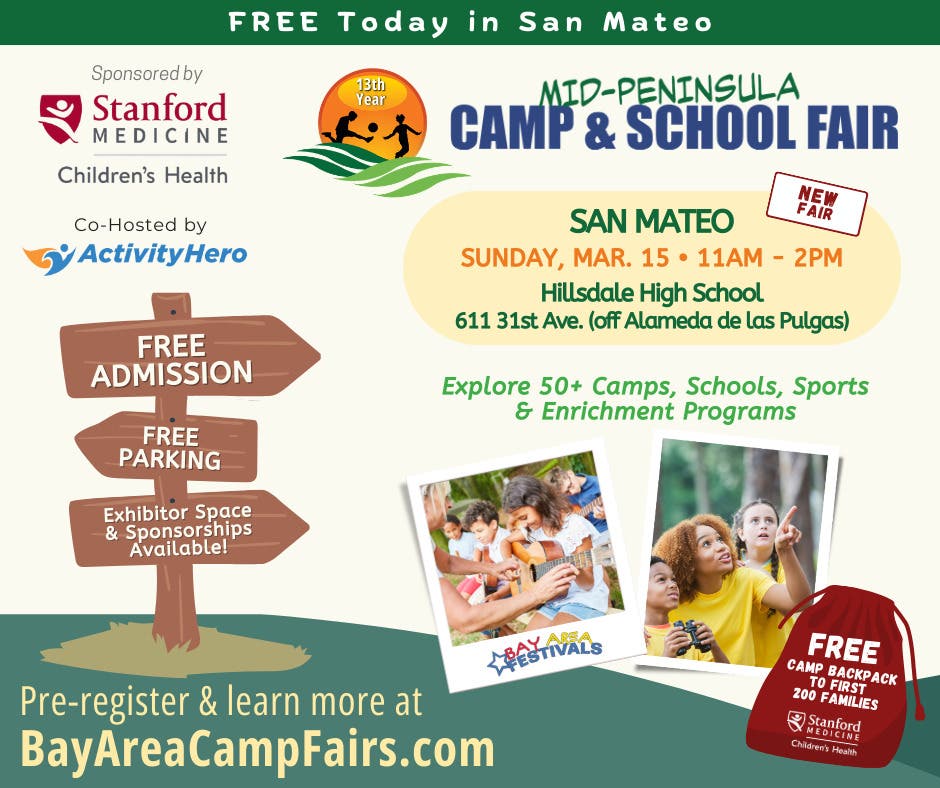 FREE Mid-Peninsula Camp & School Fair in San Mateo TODAY
