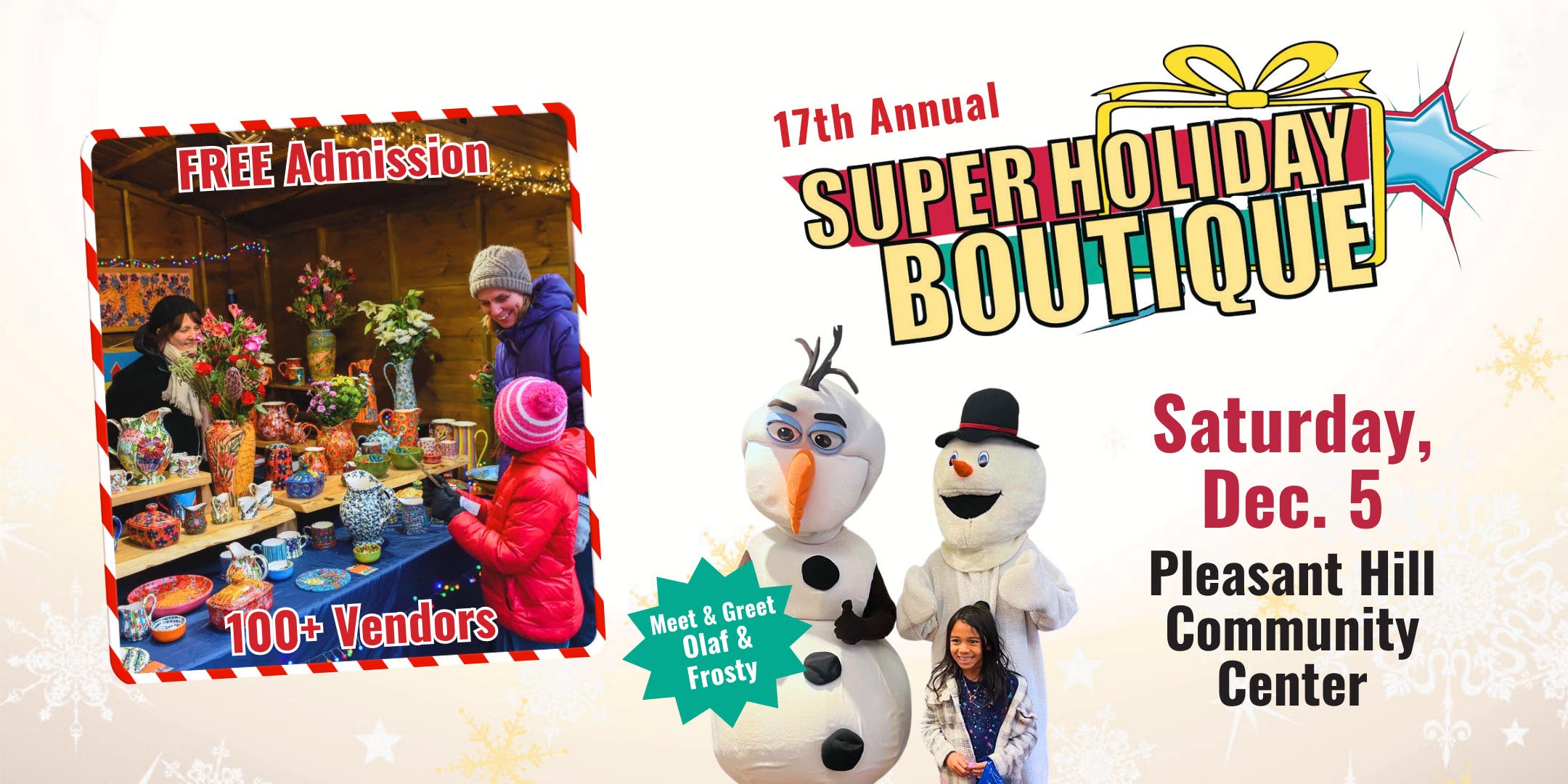 17th annual Super Holiday Boutique free in Pleasant Hill Dec. 5
