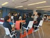 Chuck Peterson, Retired Department Head Mechanic, Village of Skokie, guided ASPIRA  seniors through mock job interviews at the ASPIRA Business and Finance High School event.