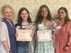 Wheaton Warrenville South recipients and their Moms:  (l to r) Megan Zorn, Caroline Zorn, Anaanda Kharbanda and Harpekhna Kharbanda.