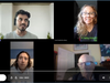 To support consistent instruction across cities, HBS student Abhinav Pathak (top left) recorded a train‑the‑trainer webinar for alumni volunteers. Shown with Carol Valentino-Barry of Mentoring Mission are HBS alumni Jim Turnipseed and Andrew O’Connor.