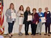 L to R Wilton Garden Club Youth and Family Gardening chairs Laurie Musilli &Pam Nobumoto accept National Garden Clubs  of America Youth horticulture Award