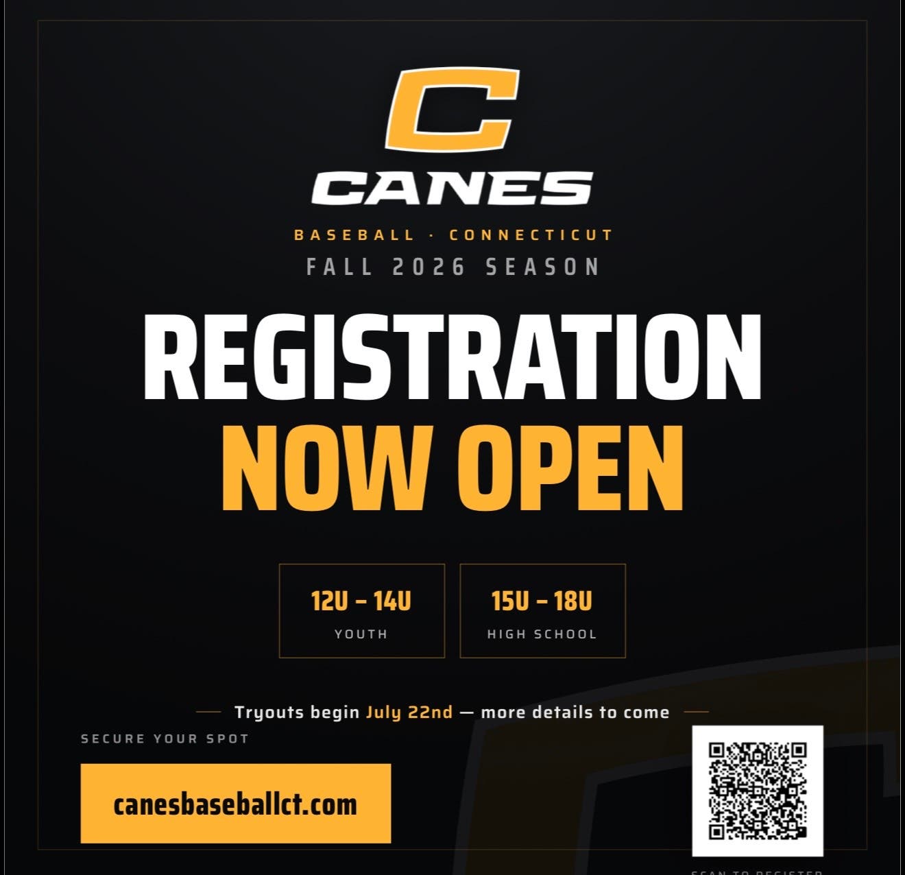 Canes Baseball Connecticut Fall 2026 Season