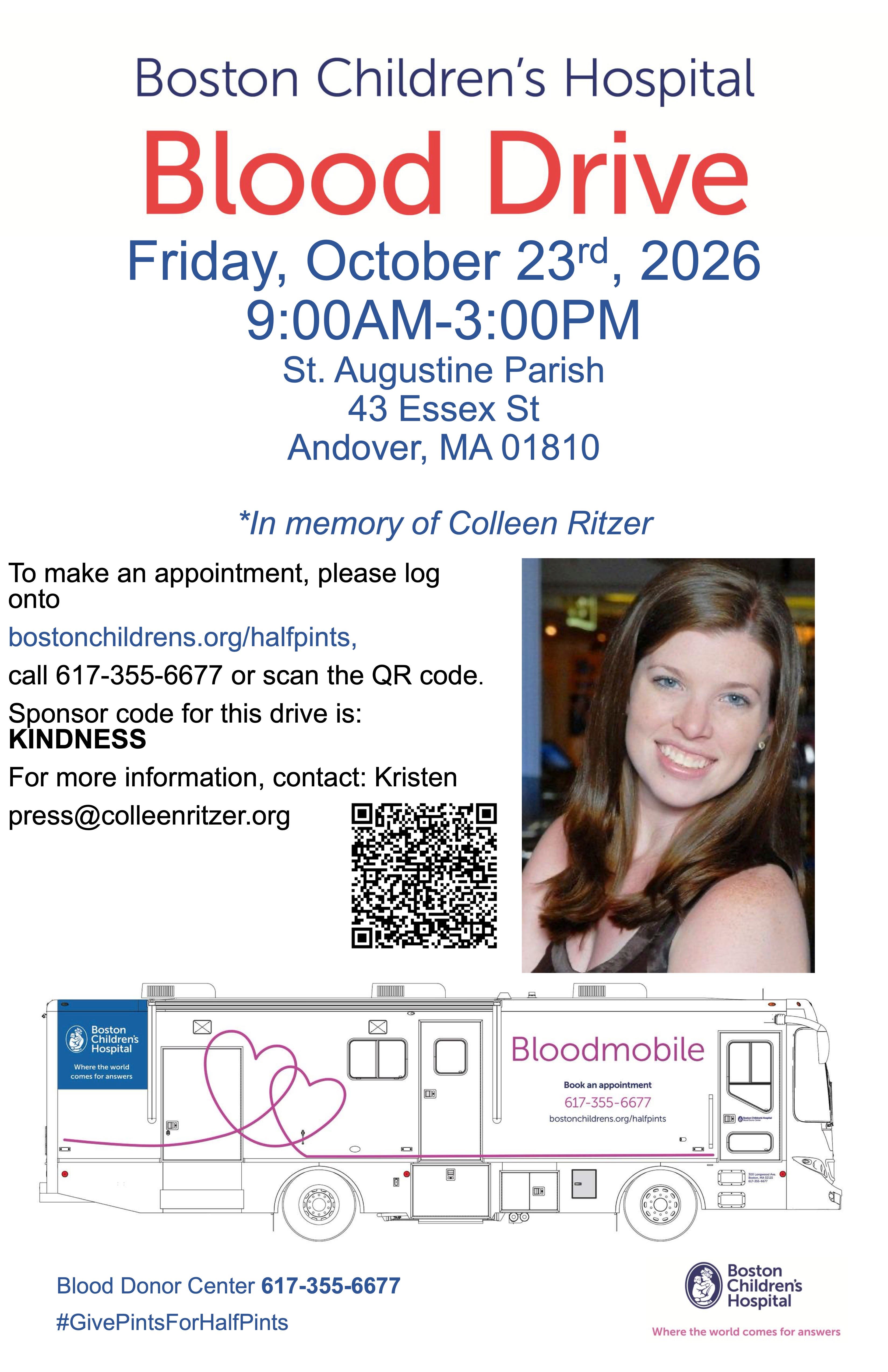 Kindness for Colleen Blood Drive