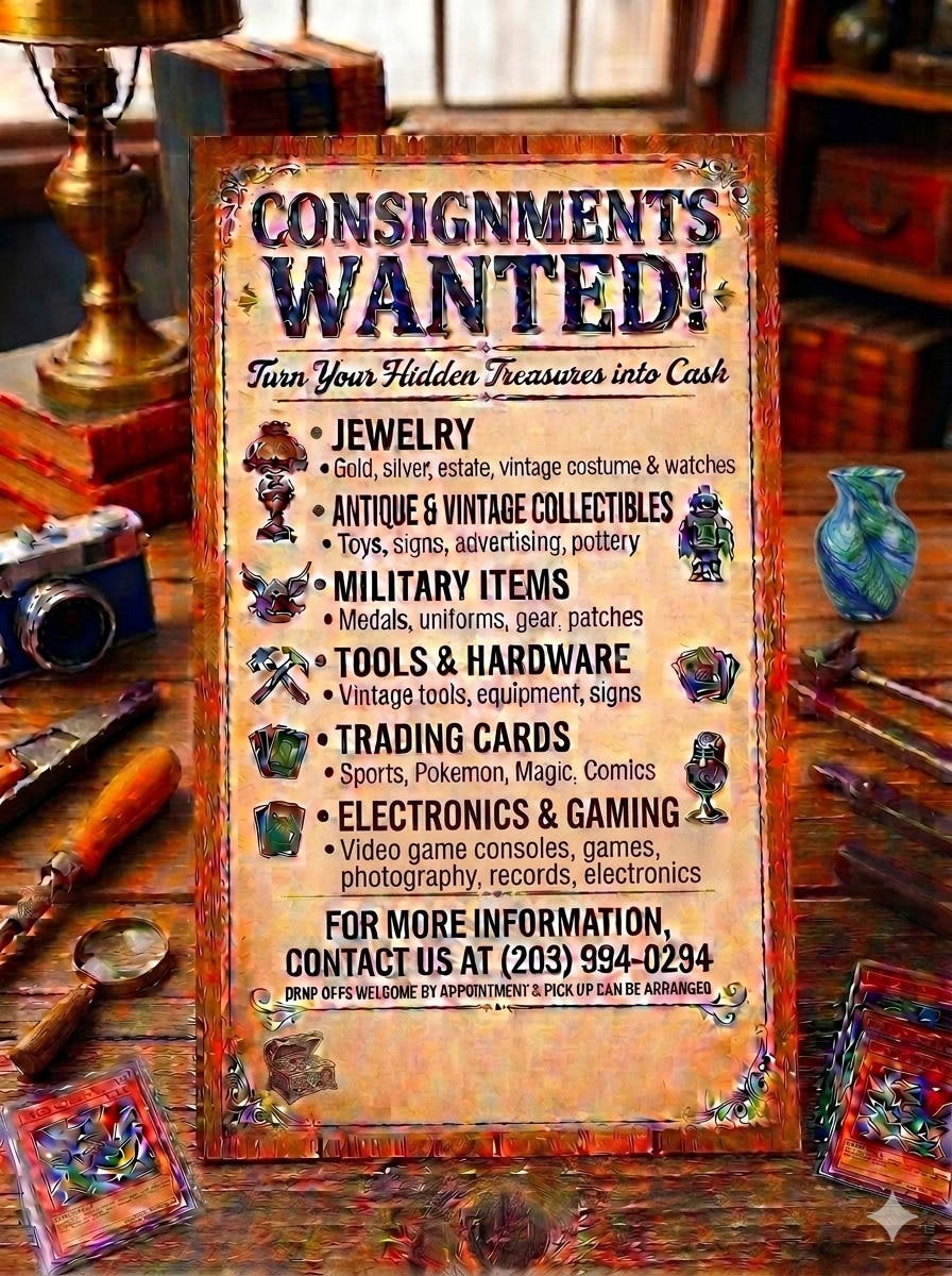 We Are Actively Taking Consignments - Check it Out