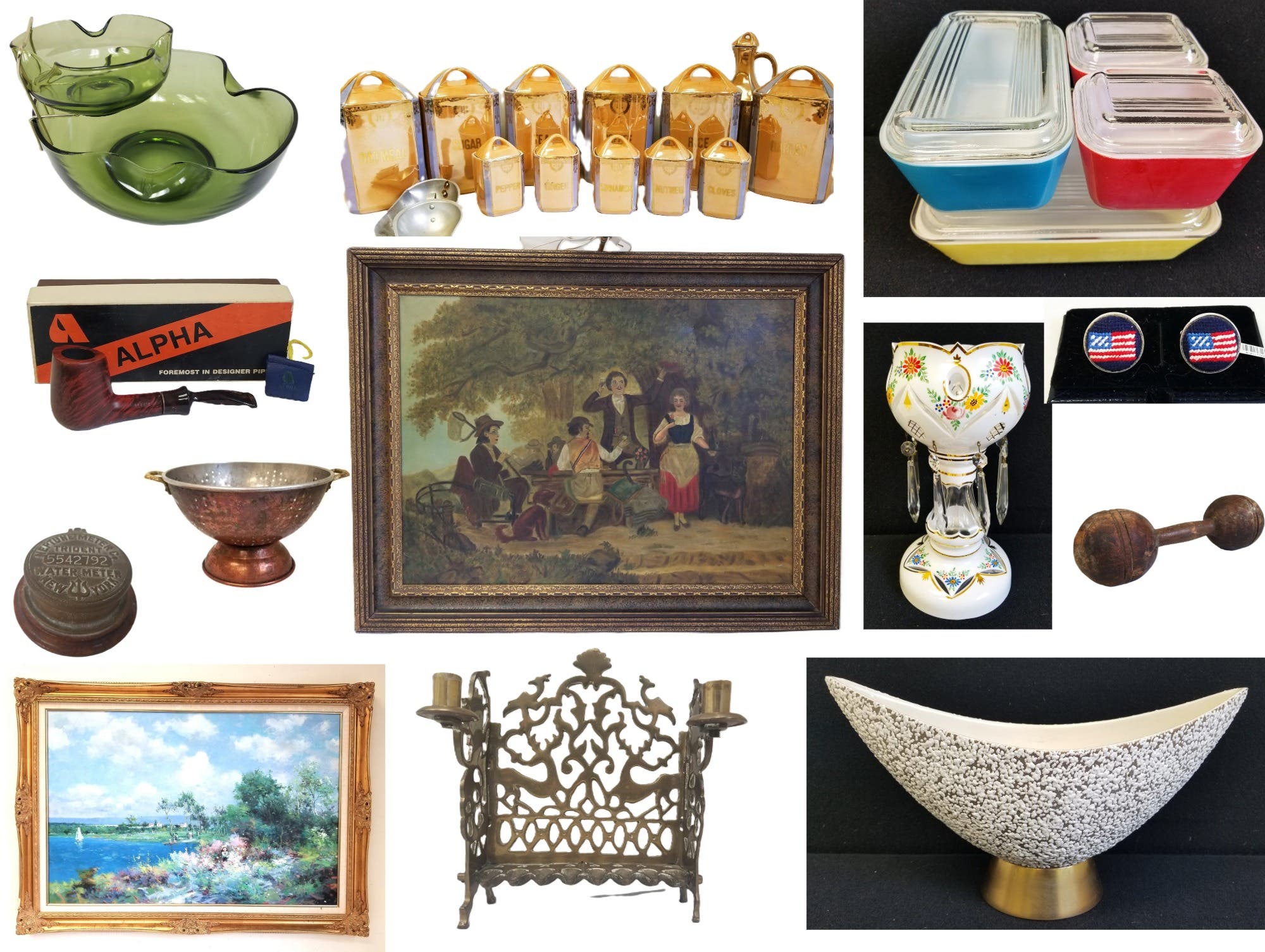 Online Auction Live-Vtg Pyrex, Antiques, Art, Designer Fashion, Jewelry, Household & More