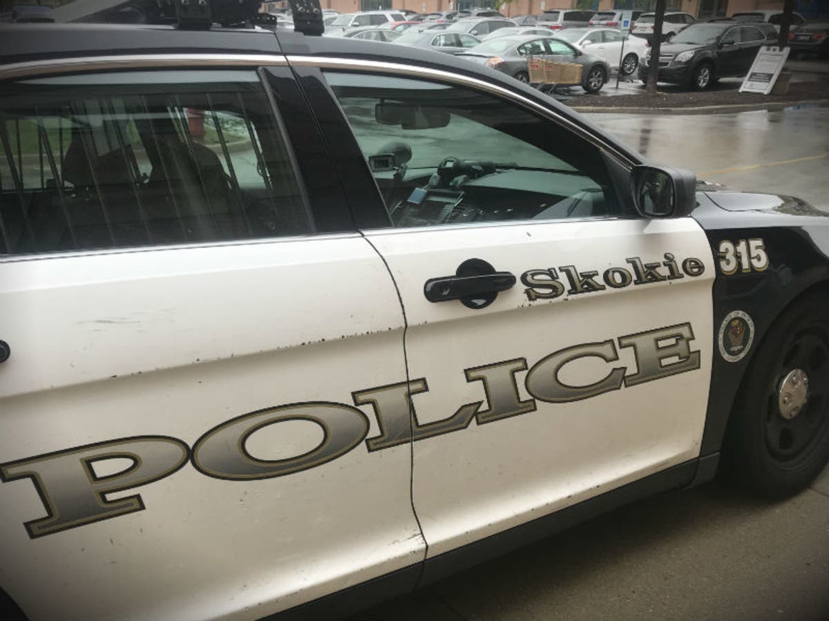 A man brandished a gun at a grocery store after staff asked him to stop eating food on display, Skokie police were told.