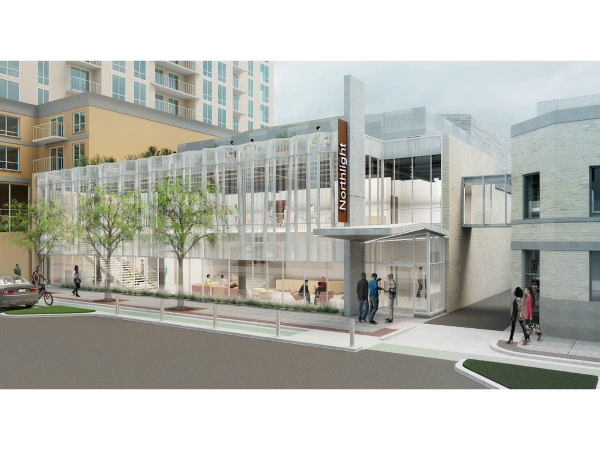 Rendering of proposed new Northlight Theatre location at 1012-16 Church Street in Evanston.