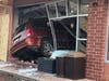 A van crashed into a McDonald's on Howard Street Thursday morning.