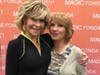 Jane Fonda and Bett Barnett are pictured at a trade show where Barnett purchased Fonda's new collection.