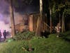 Fire crews battled a garage fire in Glenview on Oct. 31, 2019.