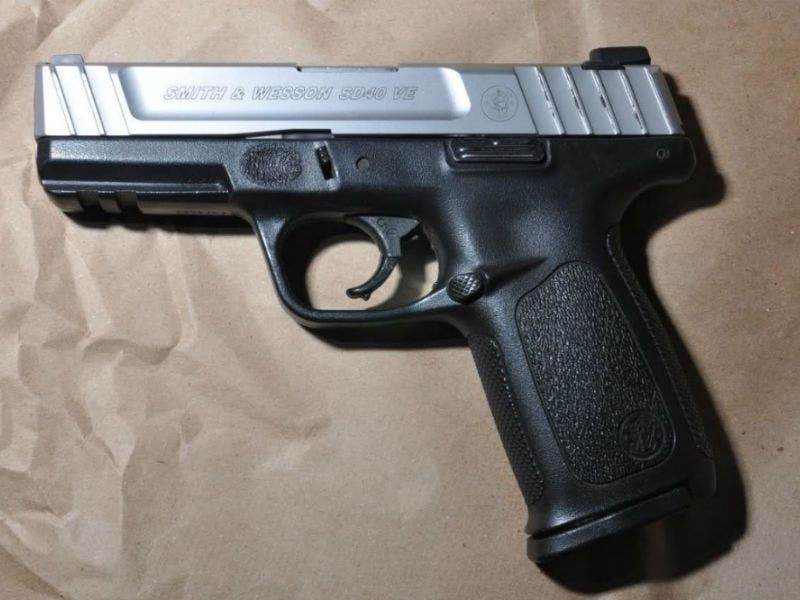 Police reported they found this loaded Smith & Wesson SD40VE in the backseat of a Hyundai officers pulled over in the early morning of Nov. 5, 2019.
