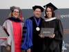 Keren Fraiman, Spertus Institute dean and chief academic officer; Dean P. Bell, Spertus Institute president and CEO; and and Dorit Dahari, of Highland Park.