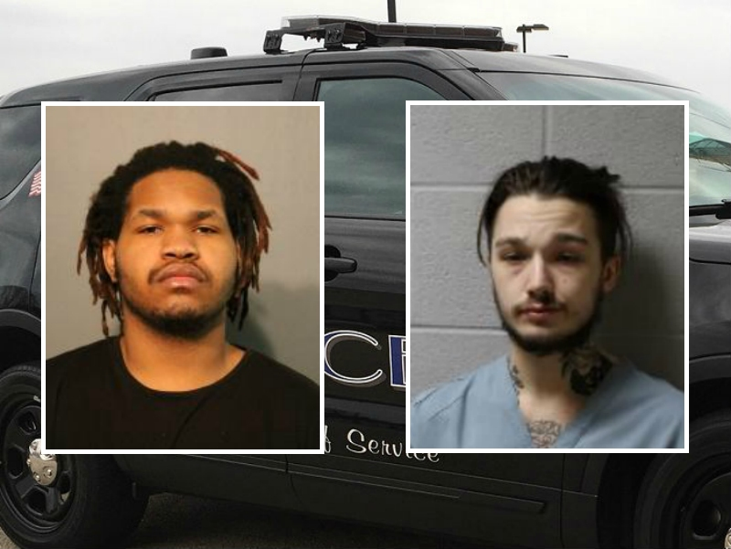 Syre L. Perry of Naperville, at left, and Adam S. Wolf of Buffalo Grove, at right, have been charged with attempted murder and armed robbery in connection with a Dec. 7, 2019, shooting in Glenview, police said.