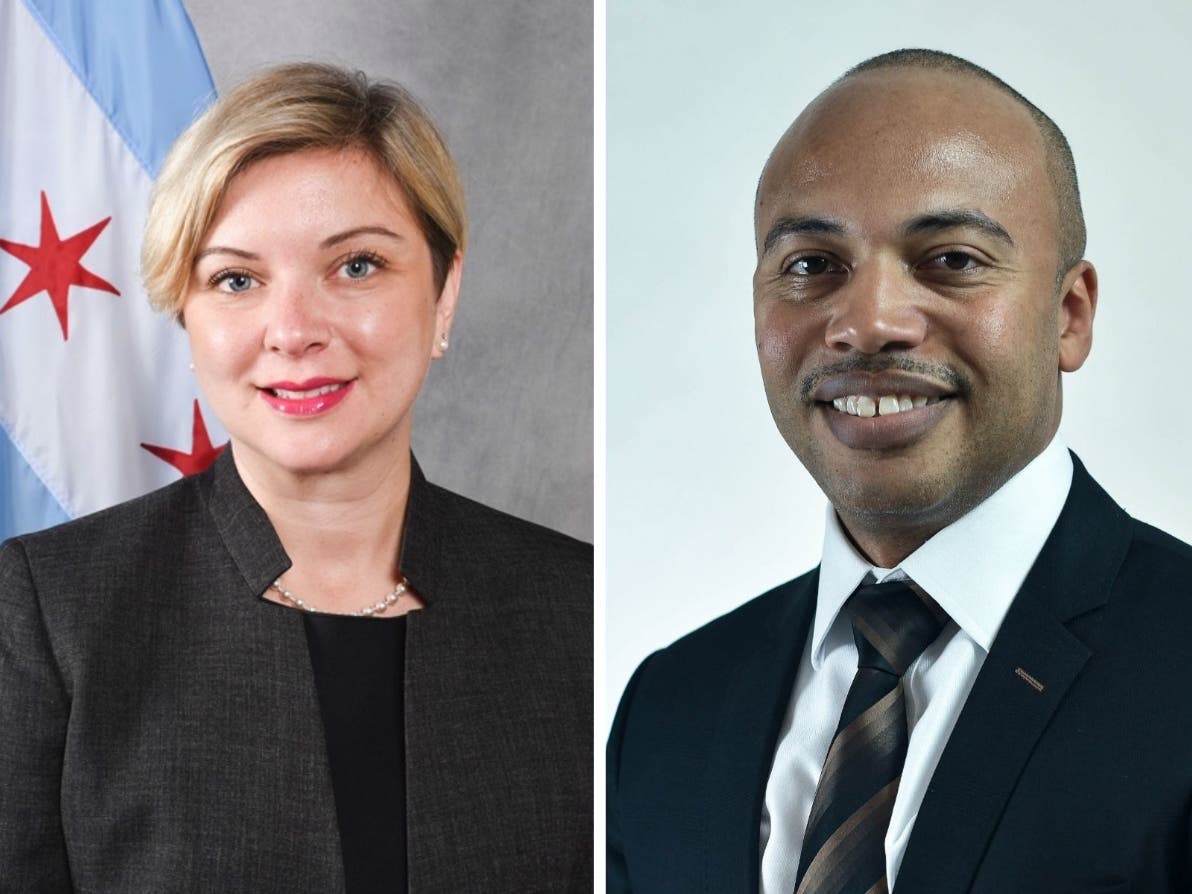 Kelley Gandurski, at left, was appointed Evanston city attorney last week, and Deputy City Attorney Nicholas Cummings started work last month, according to city staff.