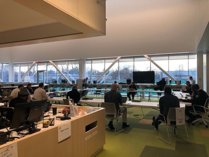 Evanston's newly constructed Robert Crown Community Center and Library is being used as the city's emergency operations center.