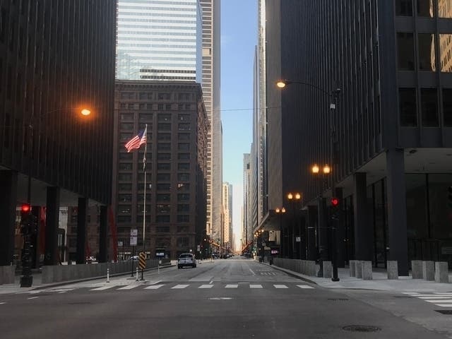 The streets of downtown Chicago have been mostly deserted during the statewide stay-at-home order due to remain in place through April 30.