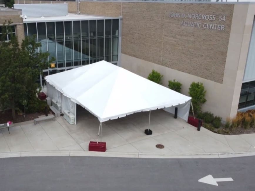 The Loyola Academy campus has been updated to allow for increased use of outdoor spaces. Freshmen and juniors returned to classrooms at the Wilmette campus Tuesday and Wednesday.