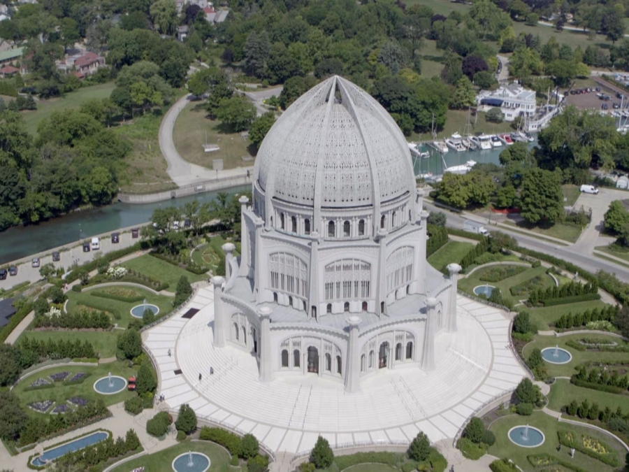 The Baháʼí House of Worship in Wilmette (pictured), the Skokie Lagoons in Winnetka and North Shore Congregation Israel in Glencoe are among the North Shore sites featured in WTTW's 'Chicago from the Air.'
