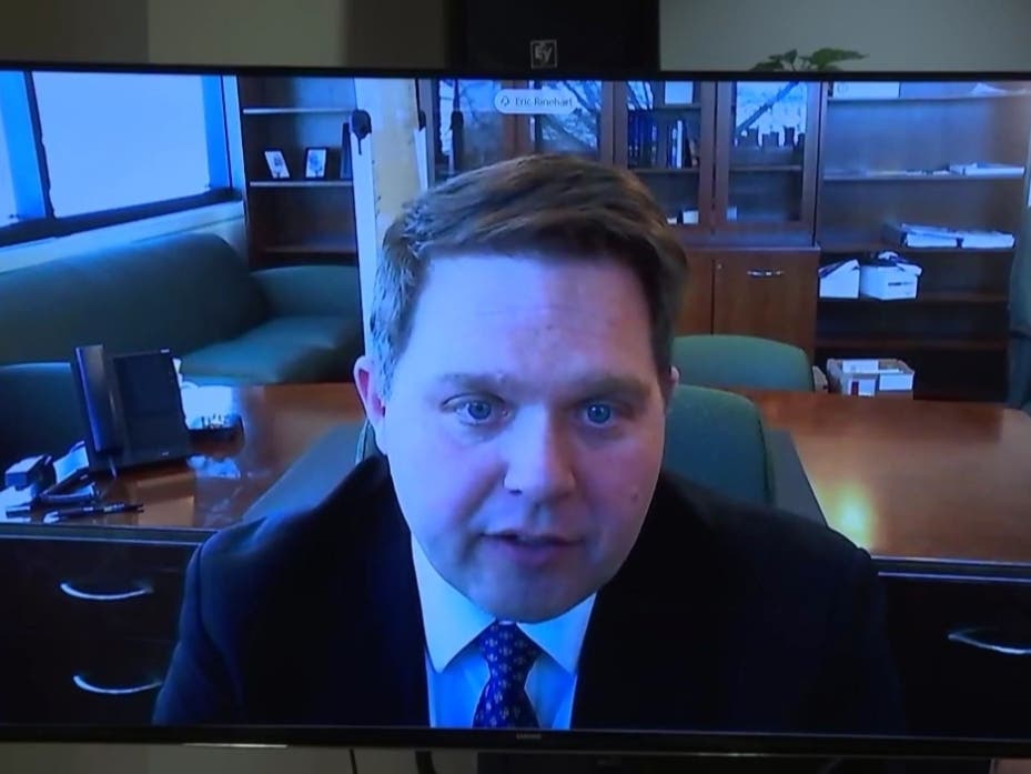 Lake County State's Attorney Rinehart was one of two county prosecutors to appear remotely at Monday's signing ceremony for HB 3653 at Chicago State University.