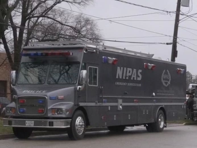 Morton Grove police called in the Northern Illinois Police Alarm Services emergency services team, pictured above, after a man barricaded himself inside a home with a shotgun Monday night.