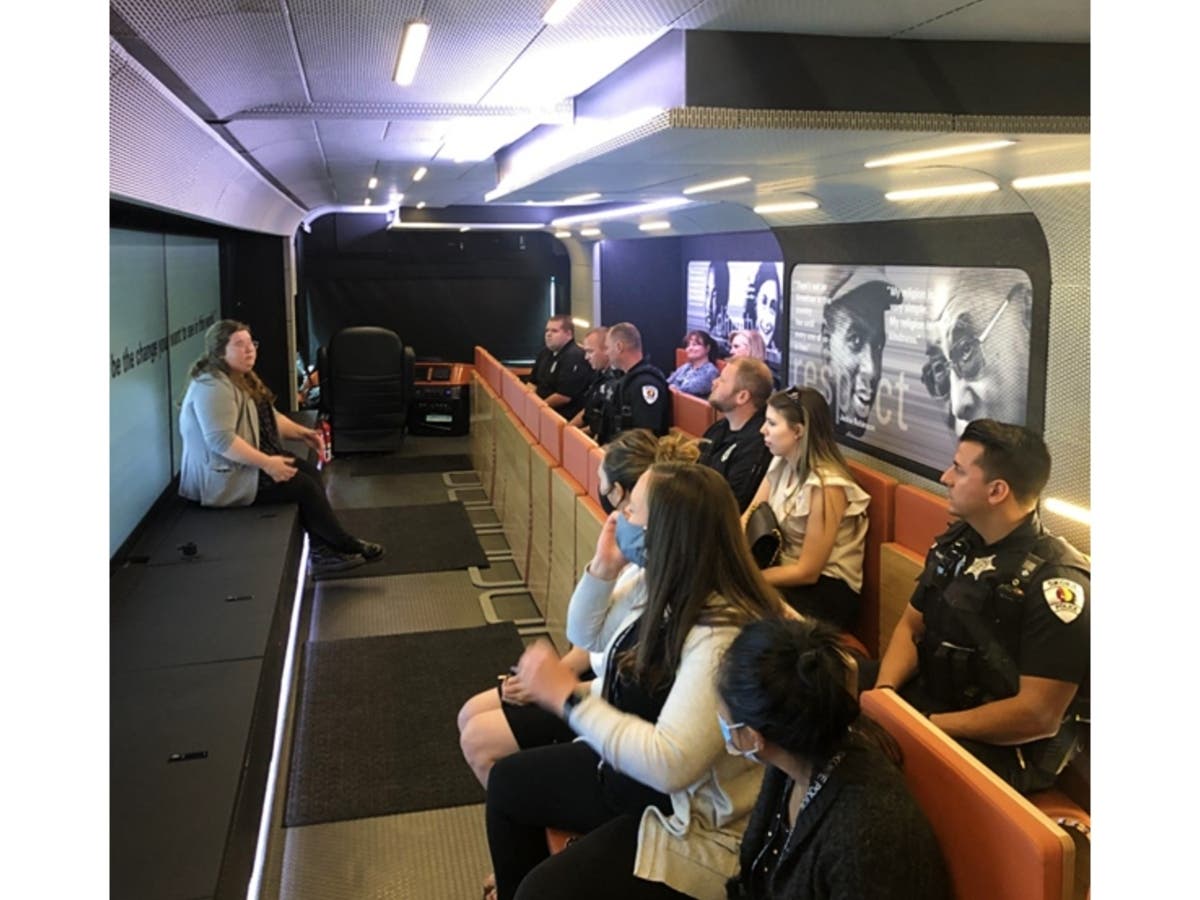 Members of the Skokie Police Department took part in a workshop on the Mobile Museum of Tolerance earlier this year.