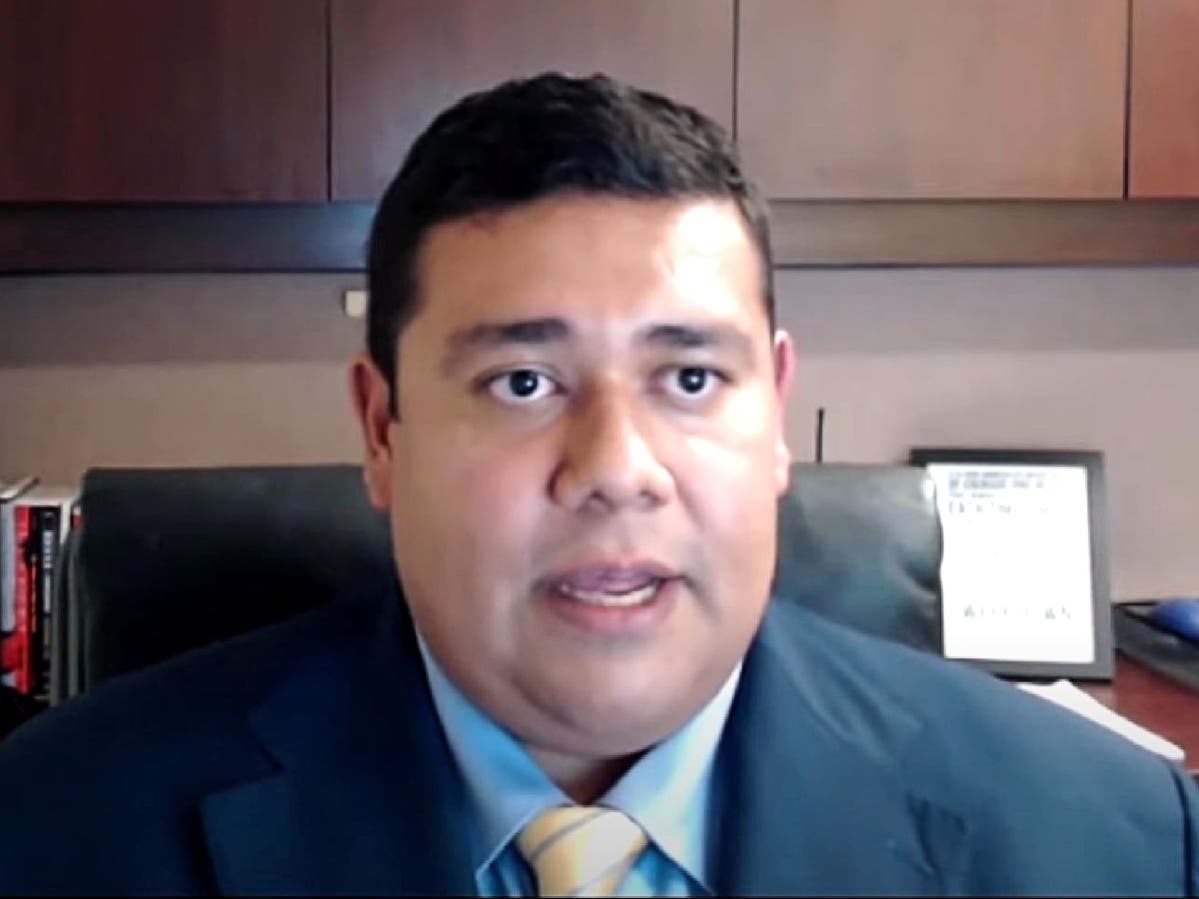 Daniel Ramos, deputy chief of staff and deputy city administrator in the Baltimore mayor's office, appeared remotely during a question-and-answer session on Jan. 9. Ramos is a finalist for the job of Evanston city manager.