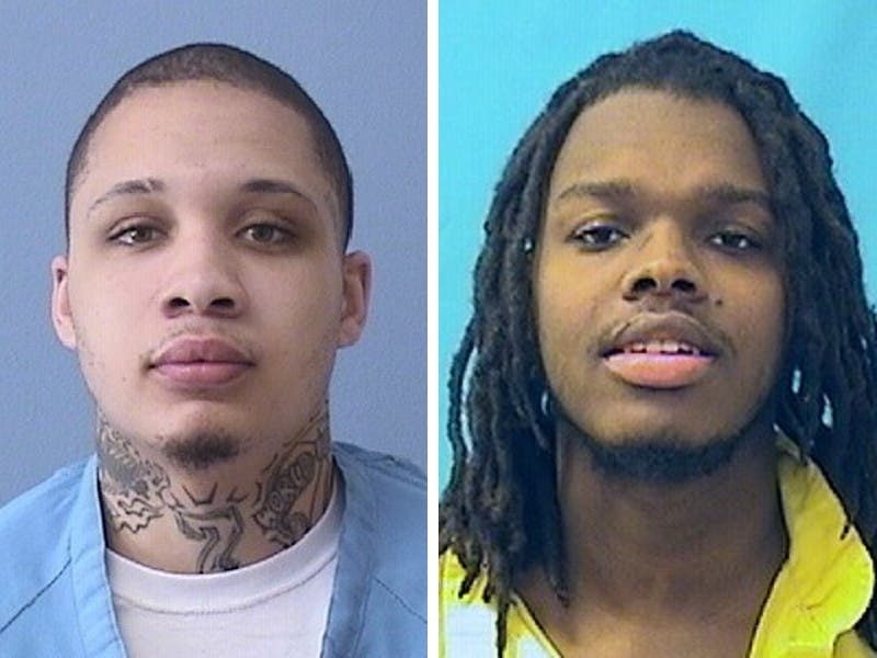 Julius Francellno, 22, at left, has a projected parole date in 2029. Malik Caswell, 22, at right, is projected to be paroled in 2027.