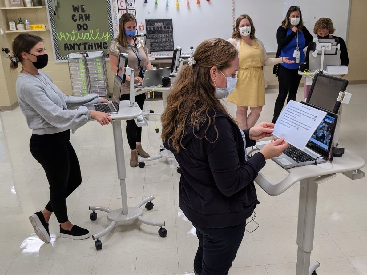 Troy Community School District 30-C 1st grade teachers with Assistant Principal Katie Hogan at Troy Cronin Elementary School. From left: Emily Fishbeck, Kelly Harvey, Tina Tucker, Katie Hogan, Carrie Garrett and Mileah Paul.