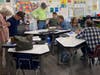 Patrick, Noah and Taylor from Troy Shorewood Elementary School celebrate Grandparents' Day in Ms. McGuire's classroom.