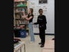 Rylee Tabler and Jacob Smith improvise an assigned situation in their Communication Applications class.