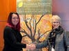 Erika Stergos (left), Executive Director of the Preservation Foundation of the Lake, with DAR member, Deb Edlund. The Preservation Foundation’s mission is to extend and accelerate the Lake County Forest Preserves’ goals to restore and preserve Lake County