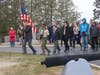 Color guard advanced prior to the memorial service