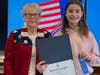 
Signal Hill Chapter, NSDAR recognizes the winners of its 2025-26 American History Essay Contest. Shown L-R – Historian Cheri Pinchot and 5th grade winner Nikolina Stanislawski.