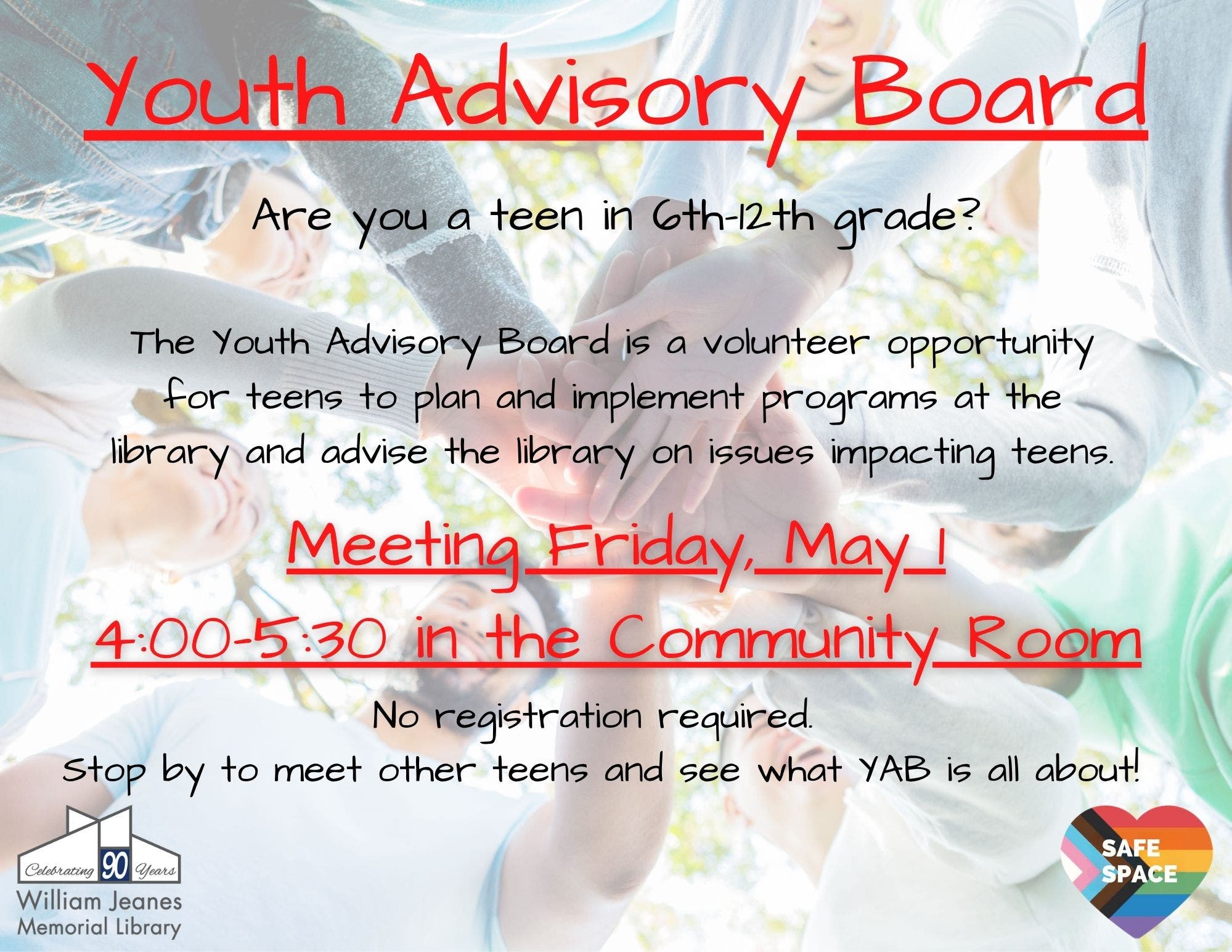 Youth Advisory Board Monthly Meeting