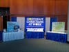 Northeast Christians At Work (NCAW) displays during the GO Conference at the Mass Mutual Center in Springfield in 2019. The core workplace ministry is featured in the center. NCAW also organizes ministries featuring science (left) and the arts (right).  