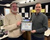 Ron Gangwer (left) celebrates his 25th anniversary at the Station with General Manager Matt Harper (right).  