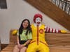 Gloria Park, 15, who oversees We Cancerve's hospital initiatives portfolio, poses for a picture with Ronald McDonald