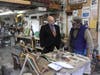MA Education Commissioner Jeff Riley learns more about the Gifford School’s woodshop’s philosophy of safety, respect, and teamwork from the instructor