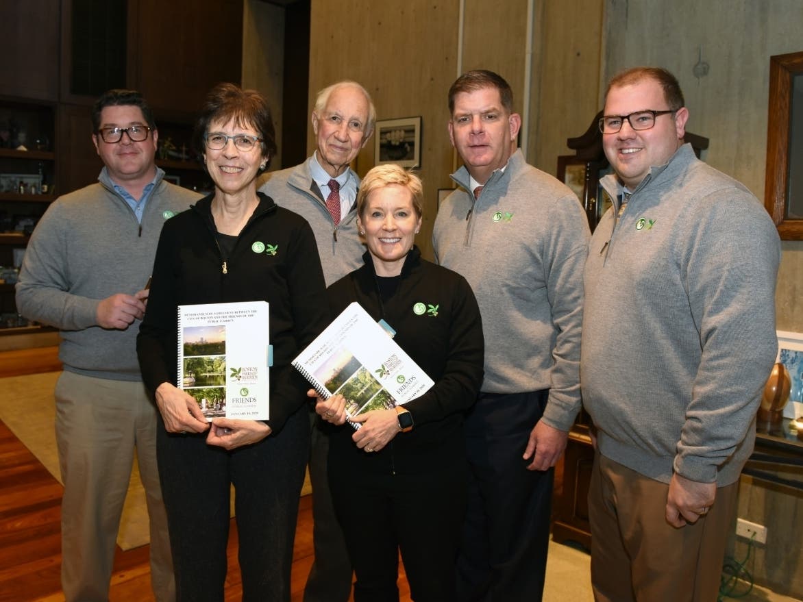 Officials from Friends of the Public Garden and City of Boston